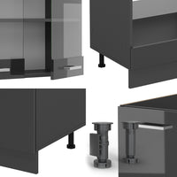 Vicco Cucina angolare completa Antracite lucido/antracite 227 x 287 cm , PL Antracite