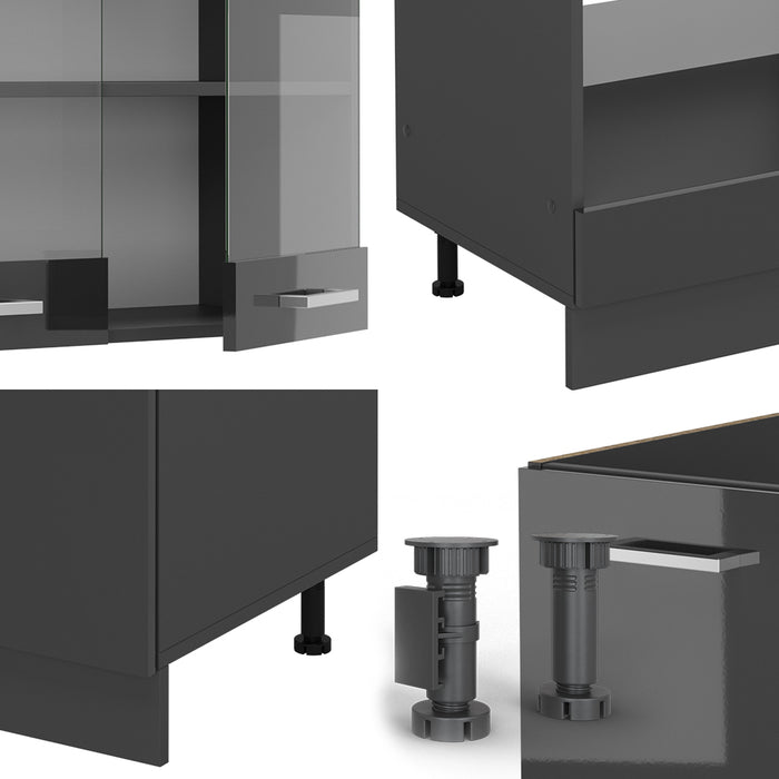 Vicco Cucina angolare completa Antracite lucido/antracite 227 x 287 cm , PL Antracite