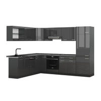 Vicco Cucina angolare completa Antracite lucido/antracite 227 x 287 cm , PL Antracite