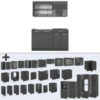 Vicco Cucina monoblocco Antracite lucido/antracite 140 cm , PL Rovere