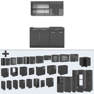 Vicco Cucina monoblocco Antracite lucido/antracite 140 cm , PL Antracite