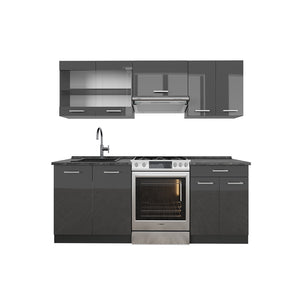 Vicco Cucina componibile Antracite lucido/antracite 200 cm , PL Antracite