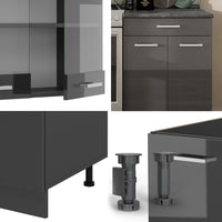 Vicco Cucina componibile Antracite lucido/antracite 200 cm , PL Antracite