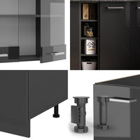 Vicco Cucina completa Antracite lucido/antracite 160 cm , PL Antracite