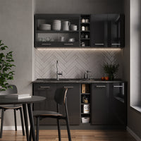 Vicco Cucina completa Antracite lucido/antracite 160 cm , PL Marmo