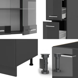 Vicco Cucina completa  Antracite lucido/antracite 350 cm , PL Antracite