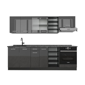 Vicco Cucina componibile Antracite lucido/antracite 240 cm , PL Antracite