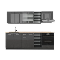Vicco Cucina componibile Antracite lucido/antracite 240 cm , PL Rovere
