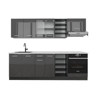 Vicco Cucina componibile Antracite lucido/antracite 240 cm , PL Marmo