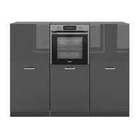 Vicco Cucine componibili piccole Antracite lucido/antracite 180 cm senza piano di lavoro