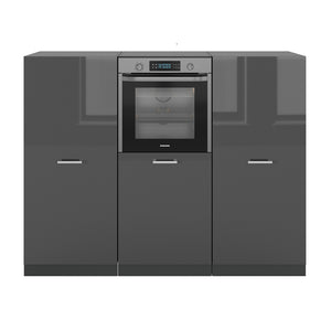 Vicco Cucine componibili piccole Antracite lucido/antracite 180 cm senza piano di lavoro