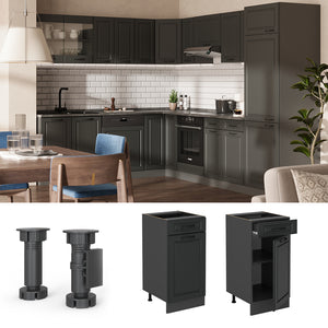 Vicco Mobiletto base per cucina Antracite casa di campagna 40 cm , PL Antracite