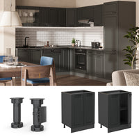 Vicco Mobiletto base cucina Antracite casa di campagna 60 cm , PL Antracite