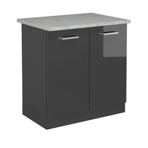 Vicco Mobile lavello cucina Antracite lucido 80 cm PL Marmo