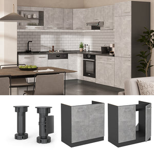 Vicco Mobile lavello cucina Calcestruzzo 80 cm , PL Antracite