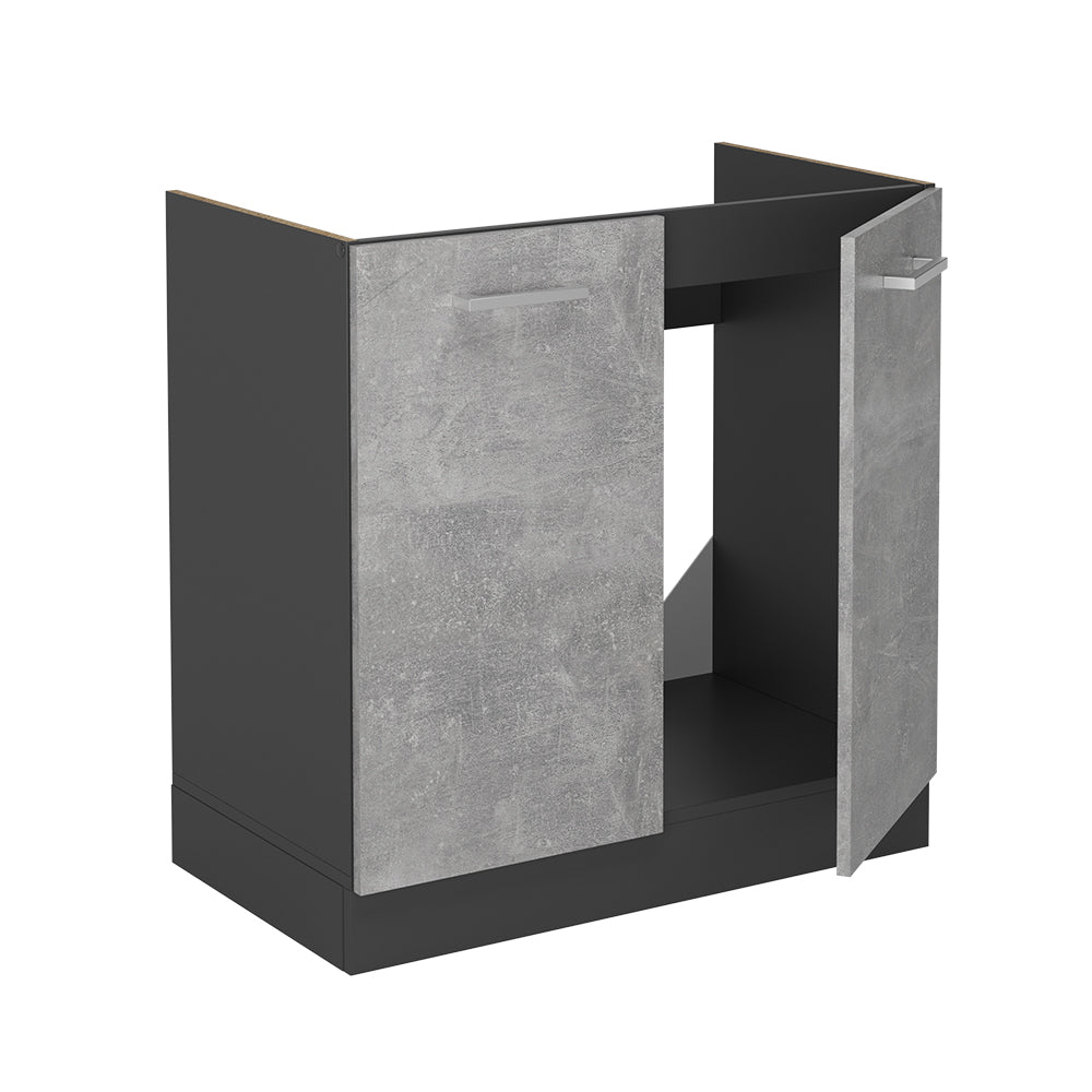 Vicco Mobile lavello cucina Calcestruzzo 80 cm senza piano di lavoro