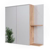 Vicco Mobile a specchio per il bagno Rovere Goldkraft/bianco lucido 80 x 75 cm