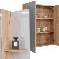 Vicco Mobile a specchio per il bagno Rovere Goldkraft/bianco lucido 80 x 75 cm