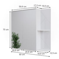 Vicco Mobile a specchio per il bagno Bianco lucido 80 x 75 cm