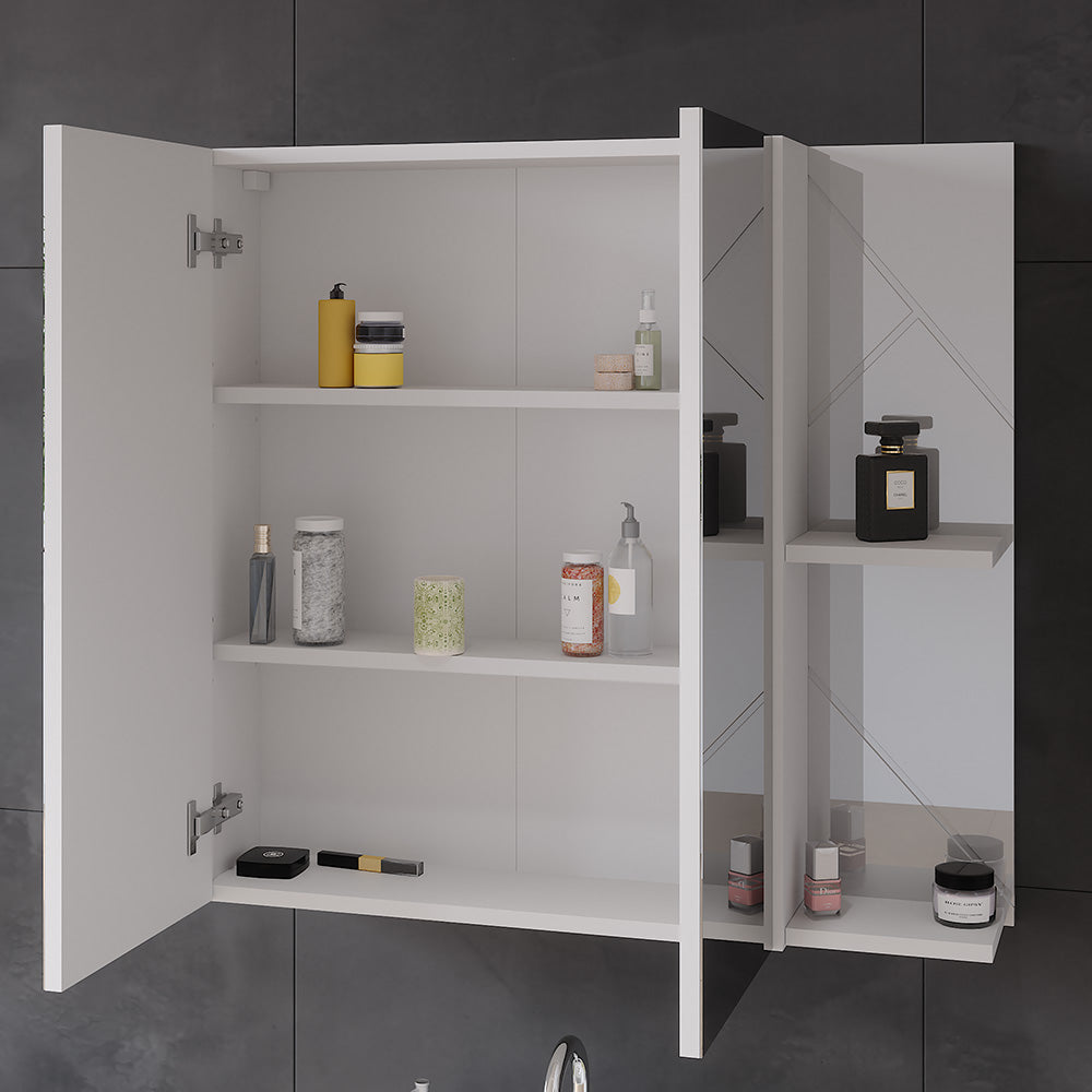 Vicco Mobile a specchio per il bagno Bianco lucido 80 x 75 cm