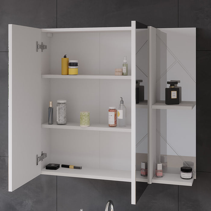 Vicco Mobile a specchio per il bagno Bianco lucido 80 x 75 cm