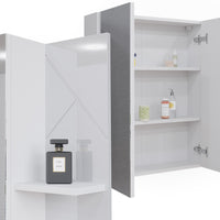 Vicco Mobile a specchio per il bagno Bianco lucido 80 x 75 cm