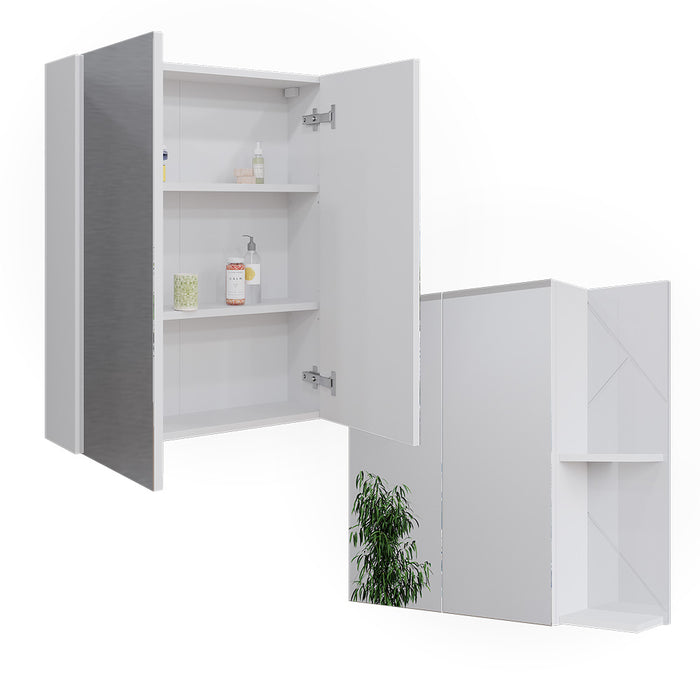 Vicco Mobile a specchio per il bagno Bianco lucido 80 x 75 cm