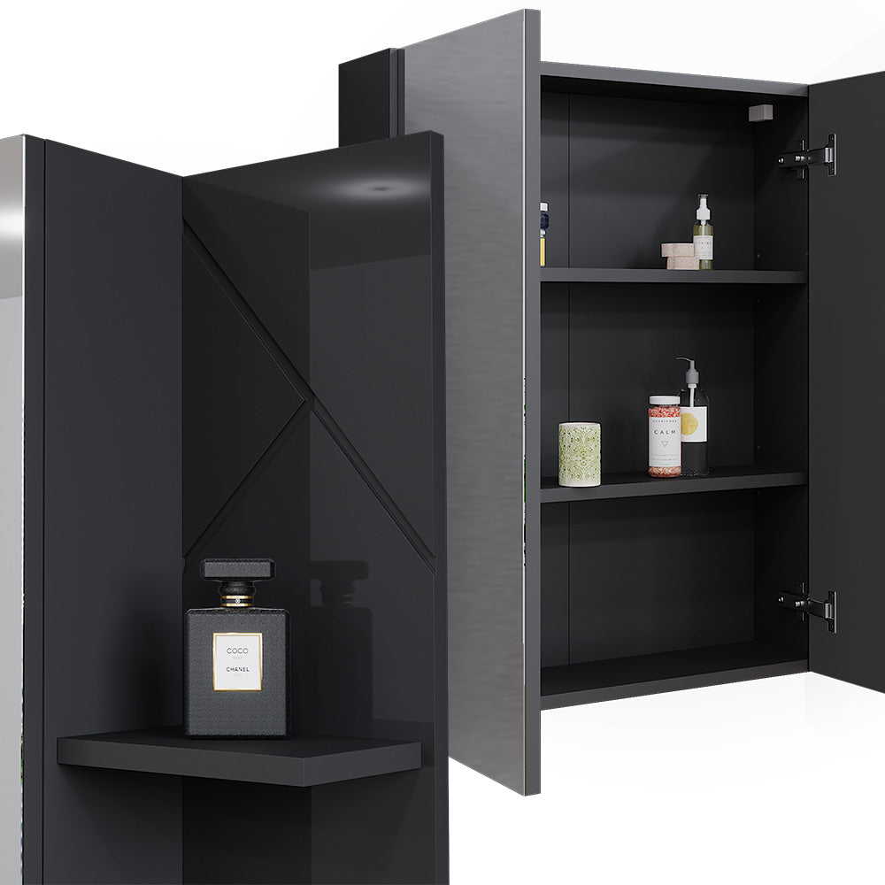 Vicco Mobile a specchio per il bagno Antracite lucido 80 x 75 cm