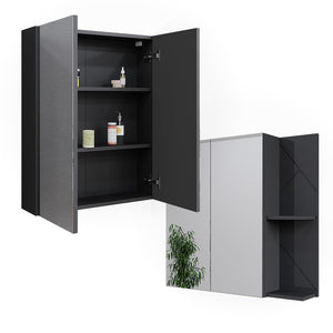 Vicco Mobile a specchio per il bagno Antracite lucido 80 x 75 cm