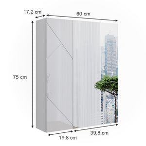 Vicco Mobile a specchio per il bagno Bianco lucido 60 x 75 cm