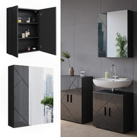 Vicco Mobile a specchio per il bagno Antracite/antracite lucido 60 x 75 cm