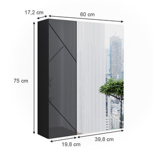 Vicco Mobile a specchio per il bagno Antracite/antracite lucido 60 x 75 cm
