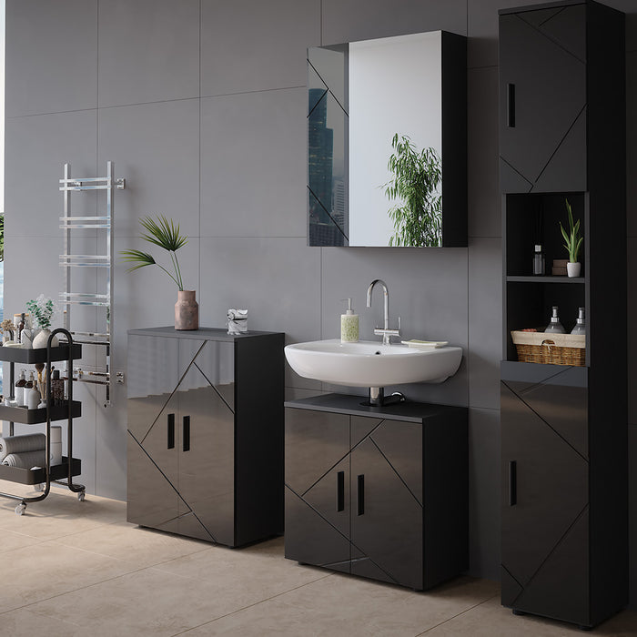 Vicco Mobile a specchio per il bagno Antracite/antracite lucido 60 x 75 cm