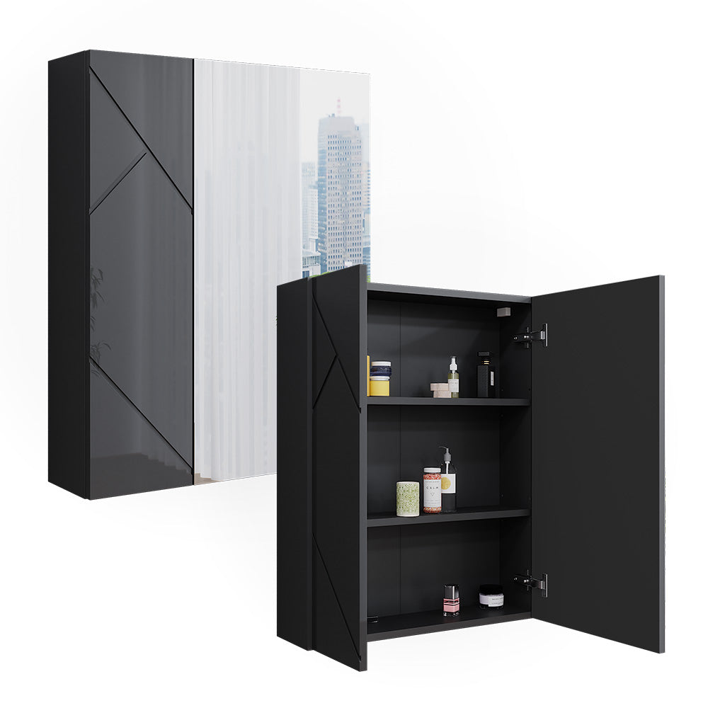 Vicco Mobile a specchio per il bagno Antracite/antracite lucido 60 x 75 cm