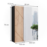 Vicco Armadietto a specchio da bagno Antracite/quercia dorata 60 x 75 cm