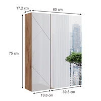 Vicco Mobile a specchio per il bagno Rovere Goldkraft/bianco lucido 60 x 75 cm