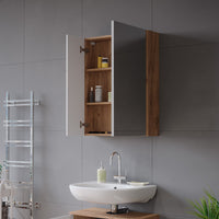Vicco Mobile a specchio per il bagno Rovere Goldkraft/bianco lucido 60 x 75 cm