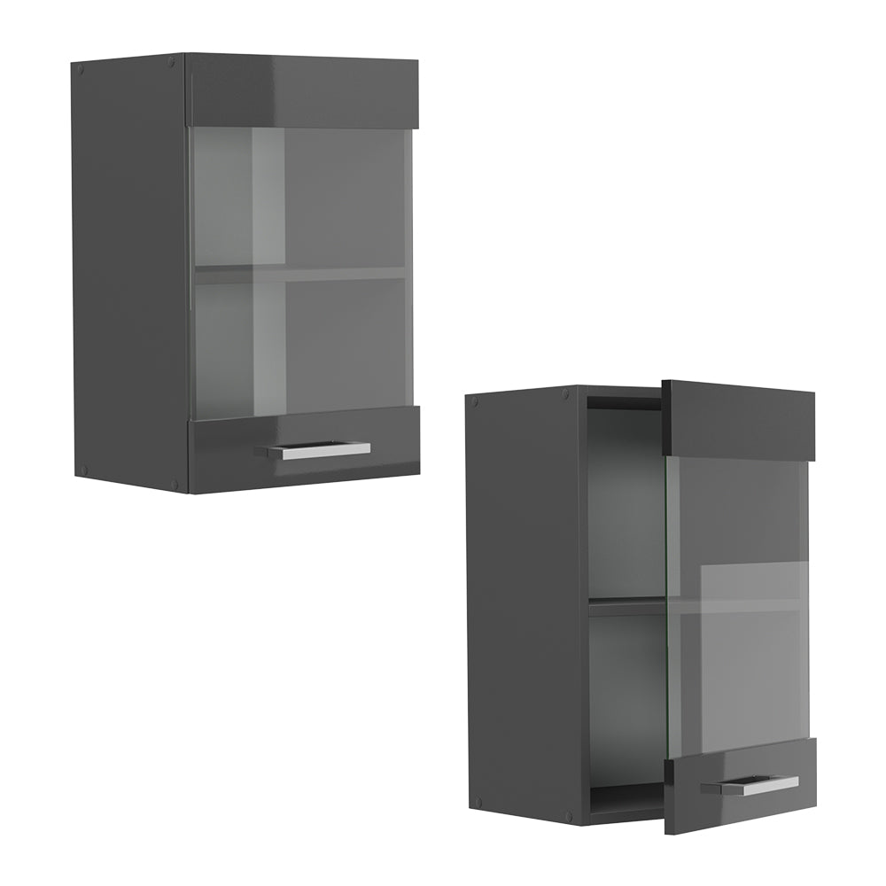 Vicco Mobile da cucina in vetro Antracite lucido 40 cm