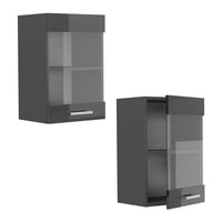 Vicco Mobile da cucina in vetro Antracite lucido 40 cm