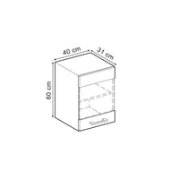Vicco Mobile da cucina in vetro Antracite casa di campagna 40 cm
