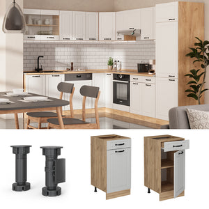 Vicco Mobiletto base per cucina Bianco casa di campagna 40 cm , PL Antracite