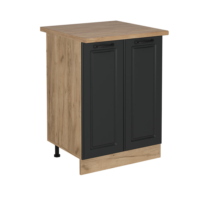 Vicco Mobiletto base cucina Antracite casa di campagna 60 cm , PL Rovere