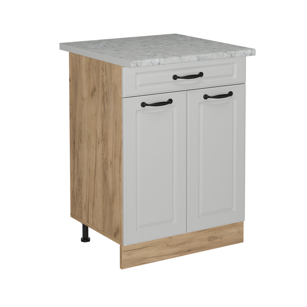 Vicco Mobiletto base per cucina Bianco casa di campagna 60 cm PL Marmo