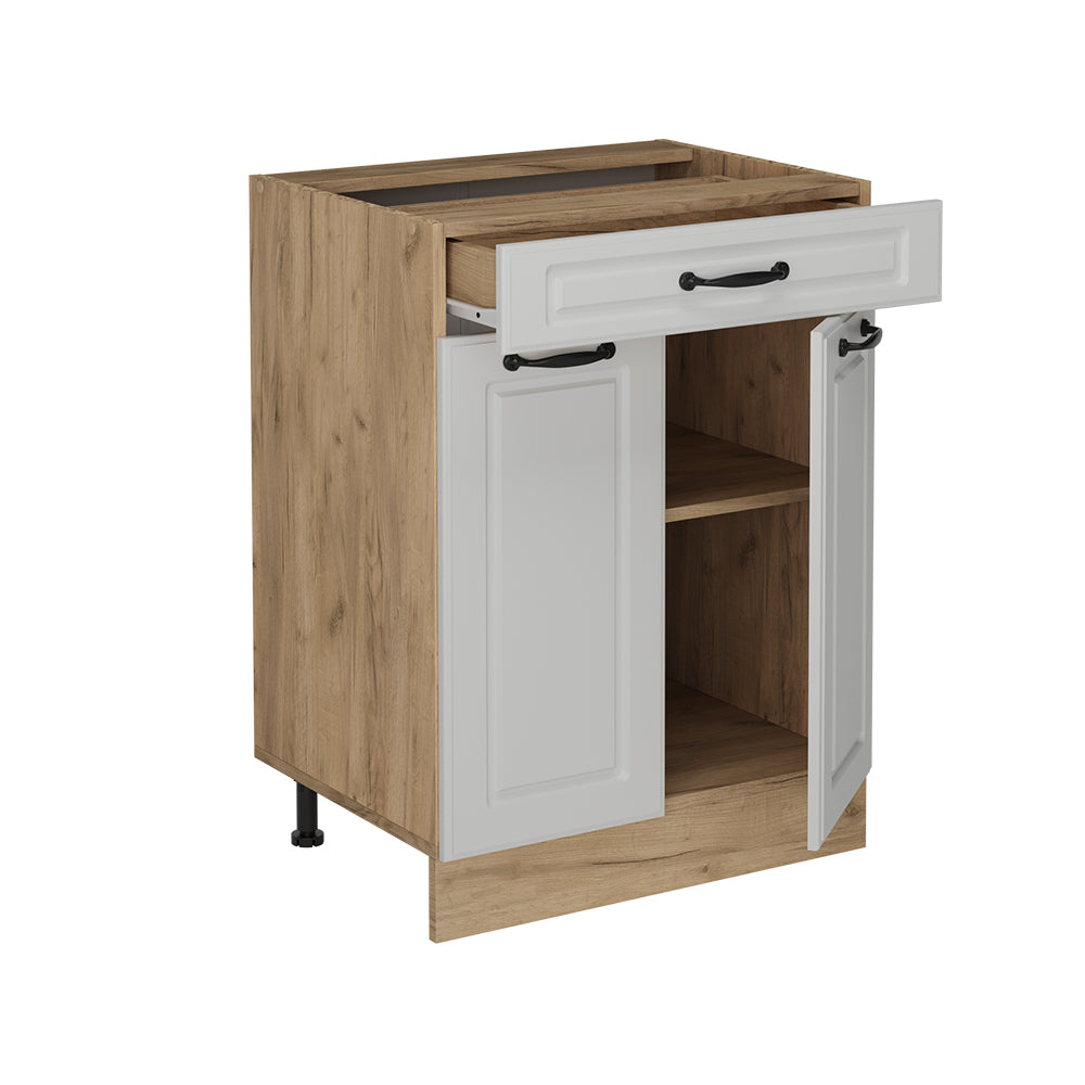 Vicco Mobiletto base per cucina Bianco casa di campagna 60 cm PL Marmo