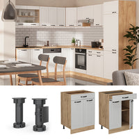 Vicco Mobiletto base per cucina Bianco casa di campagna 60 cm PL Marmo