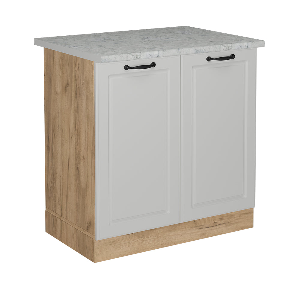 Vicco Mobile lavello cucina Bianco casa di campagna 80 cm PL Marmo