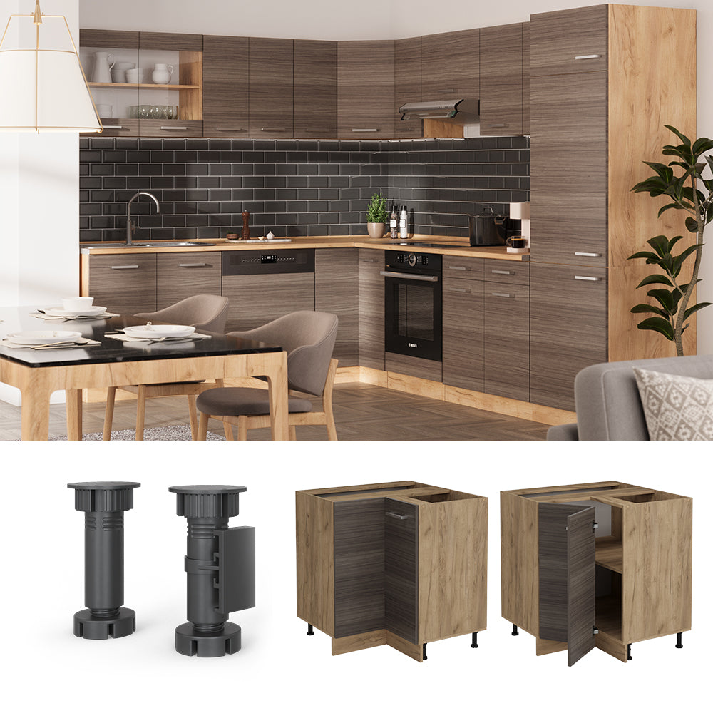 Vicco Mobile ad angolo cucina Grigio nobile 75.6 cm , PL Rovere