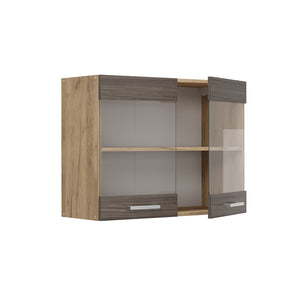 Vicco Mobile da cucina in vetro Grigio nobile 80 cm