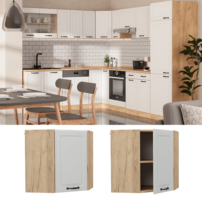 Vicco Mobile angolare da cucina Bianco casa di campagna 57 cm