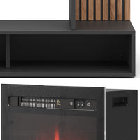 Vicco Caminetto elettrico Nero 100 cm con effetto fiamma realistico e riscaldatore da 1800W